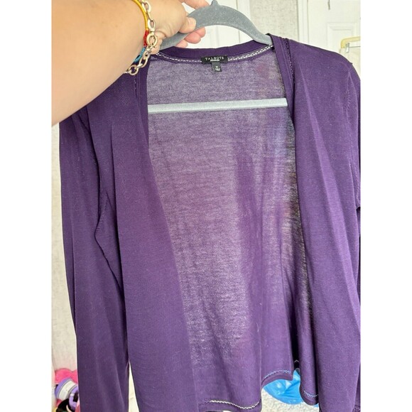 NWOT Talbots Purple Women’s Cotton Medium Cardigan - Picture 7 of 8